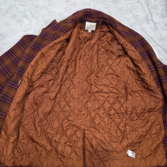 A New Day Plaid Oversized Coatigan in Rust Plaid - Picture 6 of 8